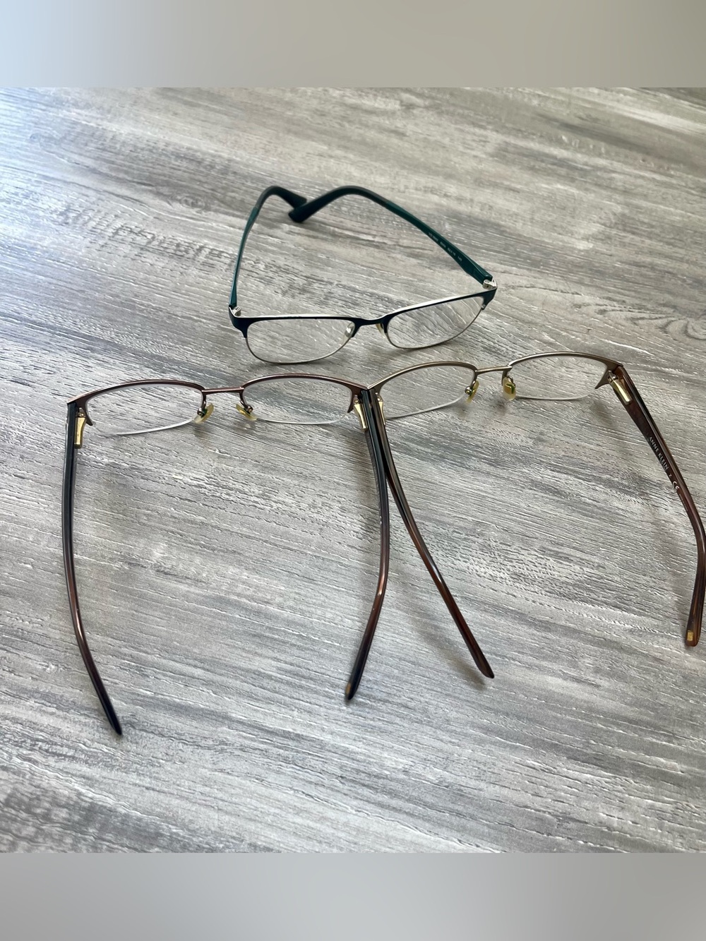 3 pairs Anne Klein Women's Semi-Rim Glasses in Brown and Teal - Picture 6 of 12